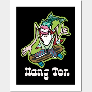 Hang Ten Fish Head Posters and Art
